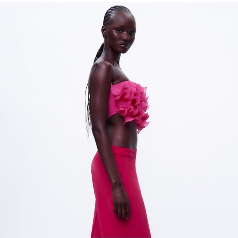 Zara Cropped Ruffled Top - Picture 8 of 10